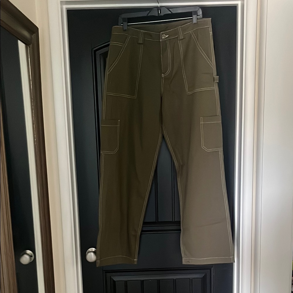 Green Cargo Pants with Durable Design